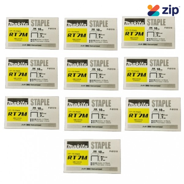 Makita F-81518 - 10mm Crown x 7mm Staples 25000 Pack suit for Stapler DST112 Staple Gun